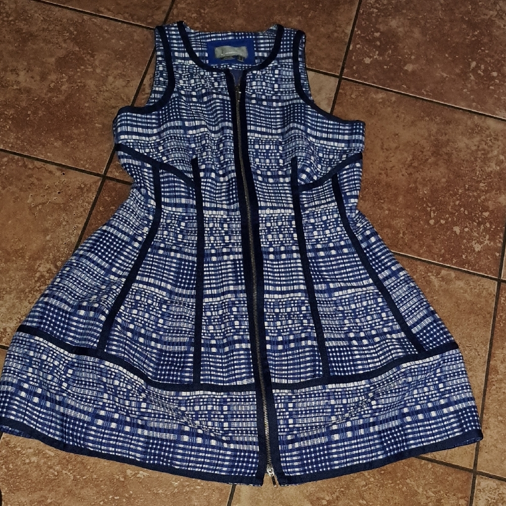 Anthropologie Blue and White Checkered Dress